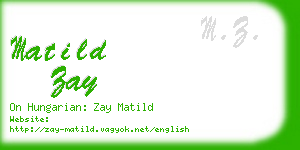 matild zay business card